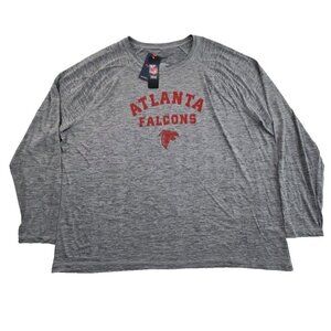 Fanatics NFL Atlanta Falcons Long Sleeve Grey Athleticwear Shirt Men's 5XL NWT